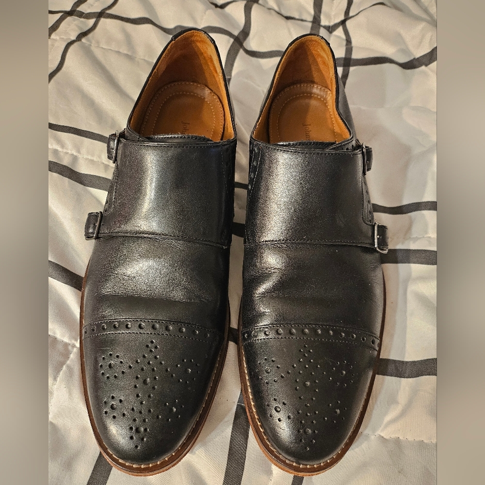 Johnston & Murphy Black Double Monk Strap Dress Shoes